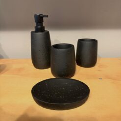 SET DE BAÑO 4 PIEZAS JUSTO ALL BLACK