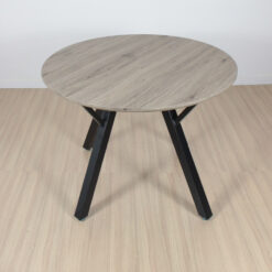Mesa Estonia Redonda Hierro Y Madera Industrial 100 Cm