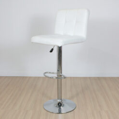 BANQUETA ATENAS REGULABLE ECOCUERO BLANCA