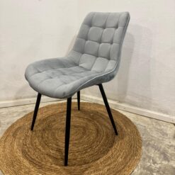 SILLA VERONA TAPIZADA PANA GRIS