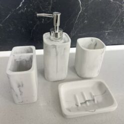 SET DE BAÑO LENA X 4 PIEZAS SIMIL MARMOL