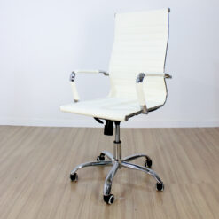 SILLON EJECUTIVO TEXAS ALUMINIUM ECOCUERO BLANCO