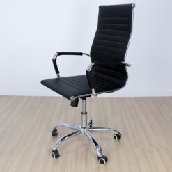 SILLON EJECUTIVO TEXAS ALUMINIUM ECOCUERO NEGRO
