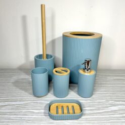 SET DE BAÑO MILO 6 PIEZAS PETROLEO