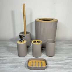 SET DE BAÑO MILO 6 PIEZAS BEIGE