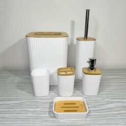 SET DE BAÑO AMANDA 6 PIEZAS BLANCO