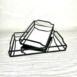 SET x 2 BANDEJA CALA NEGRA CON VIDRIO RECTANGULAR