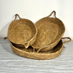 SET DE 3 BANDEJAS JARA OVALADA FIBRAS NATURALES
