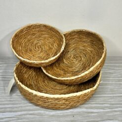 SET DE 3 BANDEJAS RUBI REDONDA FIBRAS NATURALES
