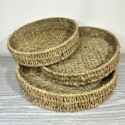 SET DE 3 BANDEJAS SIRA REDONDA FIBRAS NATURALES