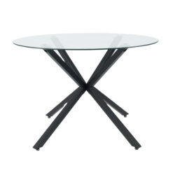 MESA BROOKLYN REDONDA PATA NEGRA 90CM