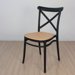 SILLA CROSS PP ASIENTO SIMIL RATTAN NEGRA