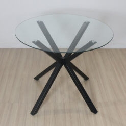 MESA BROOKLYN REDONDA PATA NEGRA 90CM