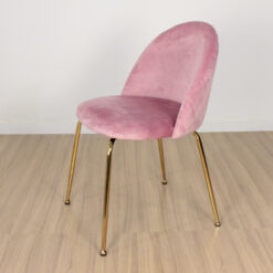 SILLA FRANK TAPIZADA PANA ROSA PATA DORADA