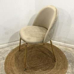 SILLA FRANK TAPIZADA PANA VISON CLARO PATA DORADA