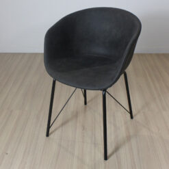 SILLON GINEBRA ECOCUERO GRIS OSCURO