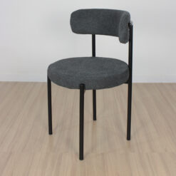 SILLA VIENA CHENILLE GRIS OSCURO