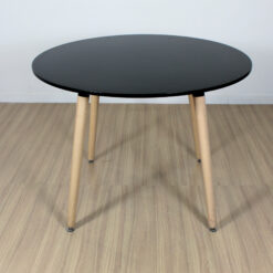 MESA NORDICA REDONDA 100 CM LAQUEADA NEGRA