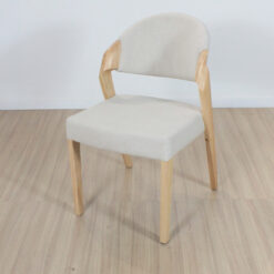 SILLA ELBA MADERA Y LINO NATURAL