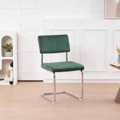 SILLA CESCA CROMO TAPIZADA PANA VERDE