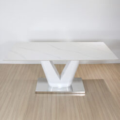 MESA ROYAL RECTANGULAR NEOLITH 180 CM PATA BLANCA