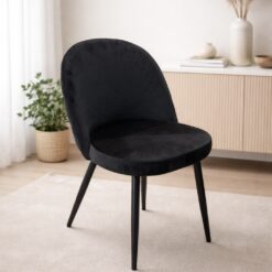 SILLA BERLIN TAPIZADA PANA ALL BLACK