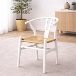 SILLA WISHBONE MADERA BLANCA