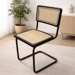 SILLA CESCA RATTAN CAÑO ALL BLACK
