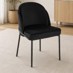 SILLON BURGUES TELA PANA NEGRA