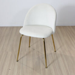 SILLA FRANK TAPIZADA PANA NATURAL PATA DORADA