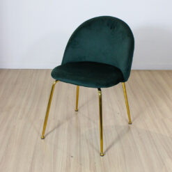 SILLA FRANK TAPIZADA PANA VERDE INLGES PATA DORADA