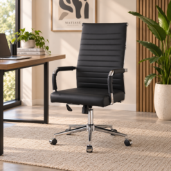 SILLON EJECUTIVO NEVADA ALUMINIUM ECOCUERO NEGRO