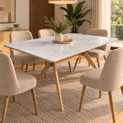MESA MILA RECTANGULAR NEOLITH 130 CM BLANCA